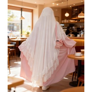 Headscarfs  Eid Long Khimar Plain Hijabs Scarves Double Laye