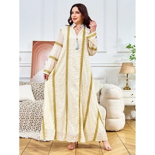 Party Dress Women Moroccan Kaftan Robe Jalabiya Embroidery