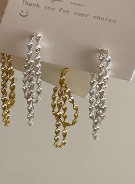 Fashion Sainless Seel Dangle Earring Geomeric Long Tassel Ch