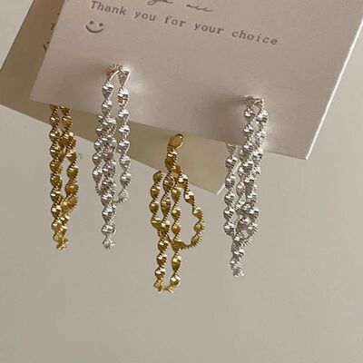Fashion Sainless Seel Dangle Earring Geomeric Long Tassel Ch