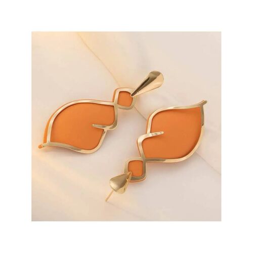 Orange Waterdrop Double Layer Drop Earrings For Women Fashio