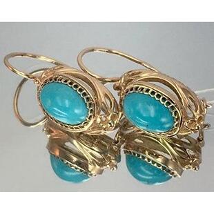 Unique 18K Yellow Gold Filled Green Emerald Diamond Earrings