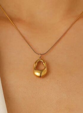 Fashion Sainless Seel Gold Color Hollow Waerdrop Necklace fo