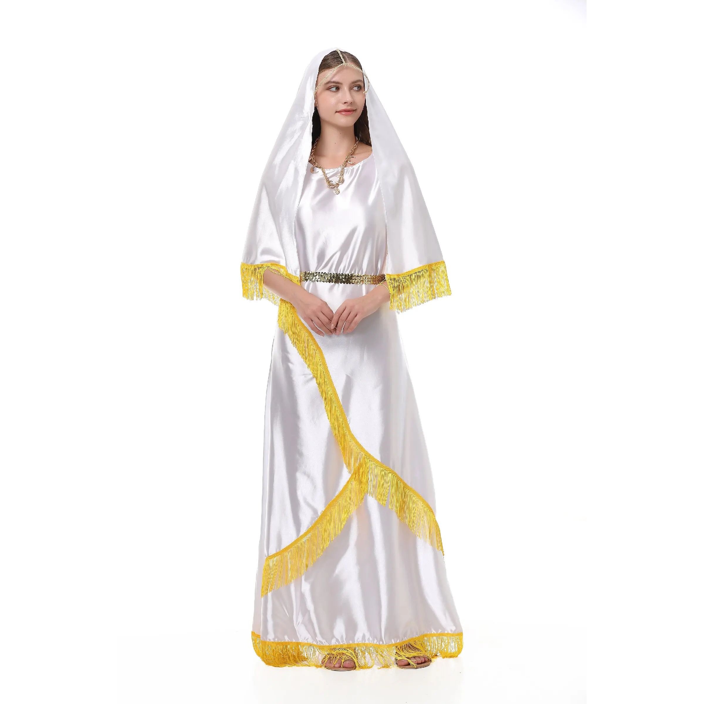 Women Yellow Halloween Dress Full Outfit Carnival Bar Club S图片