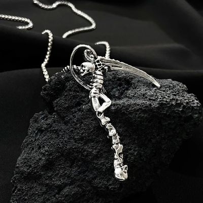 Gothic Death Scythe Pendant Skull Demon Ghost Pendant Neckla
