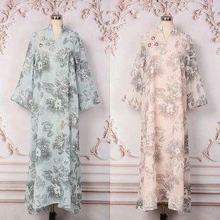 Dresses Party Women Kaftan Print Vestidos Jalabiya Beading