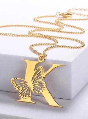 Dainty Big Butterfly Letters Necklaces For Women Girl Jewelr
