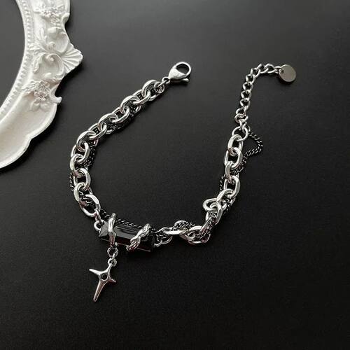 2024 Retro Black Zircon Star Bracelet for Men Women Gifts nd