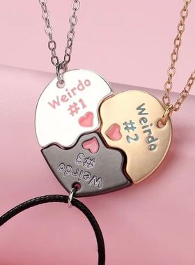 Lovecryst 3Pcs/set Heart-shaped Stitching Letter Weirdo 1 2