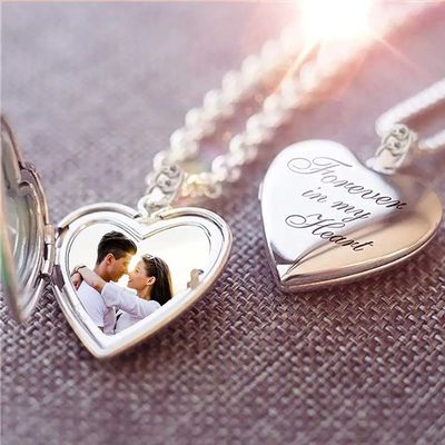 Silver Color Love Heart Locket Pendants for Women Men Openab