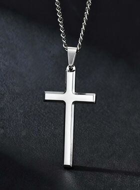 Classic Cross Necklace for Women And Men Glossy Surface Cool
