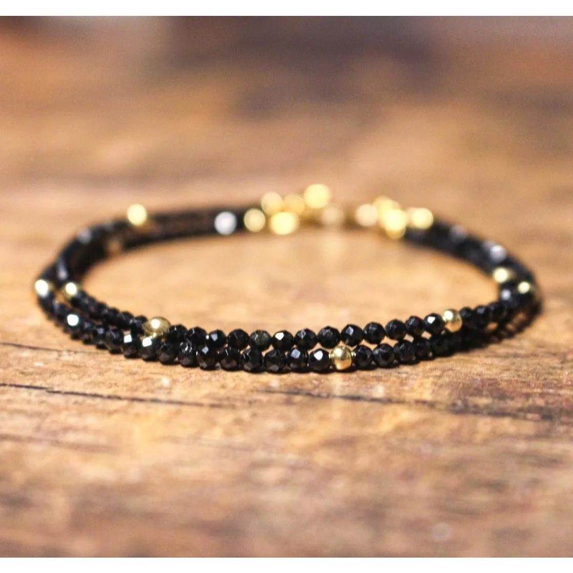 Black Tourmaline Bracelet, Empath Protection Bracelet for Wo