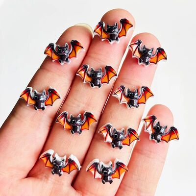 55 pieces of cute resin  cartoon Halloween bat nail art rhin