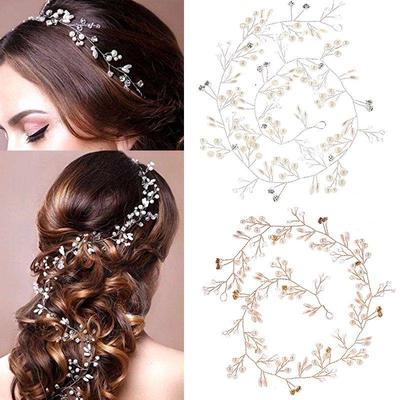 Wedding Crystal Pearl Headband Bridal Vine Hair Accessories