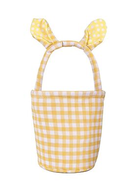 Grid Design Rabbi Ear Baske Breahable Maerial Plaid Paern Ca