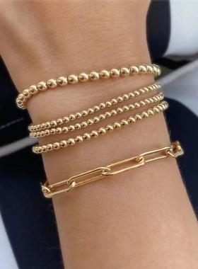 Bracelete de esferas de a?o inoxidável para mulheres e home