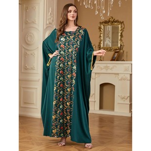 Maxi Dresses for Women Jalabiya Sequins Morocco Dubai Kafta