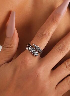Vintage Gothic Keel Spine Rings for Women Men Punk Hip Hop S