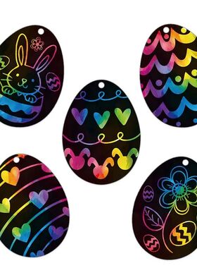 24pcs Creaive Children Scraching Easer Egg Hanging Ar Decora