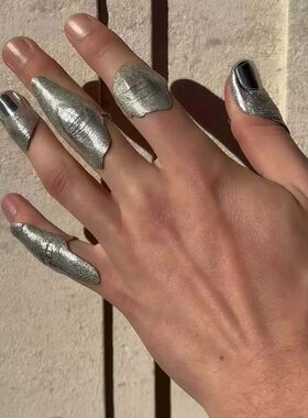 New Irregular Texture Knuckle Ring Set for Women Men Punk Hi