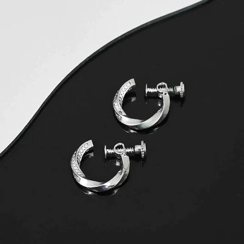 M?bius Screw Ear Clip for Men Cold and Simple InlaysZircon E
