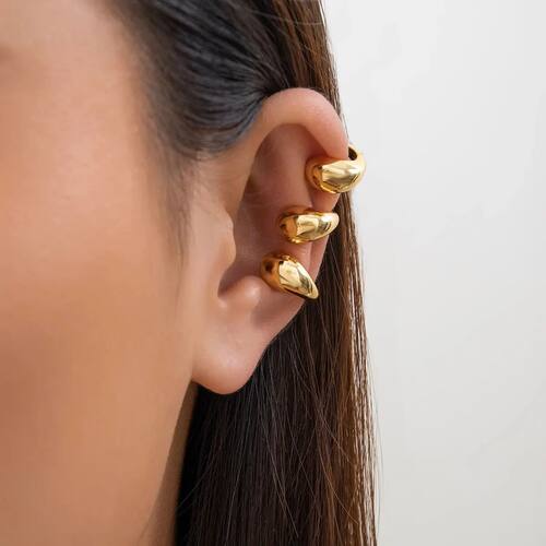 Goth Geometric Round Clip Earring Women ndy Glossy C Shape N