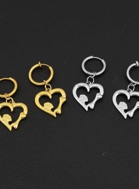 New Dog Claw Love Bone Eardrops Titanium Steel Earrings