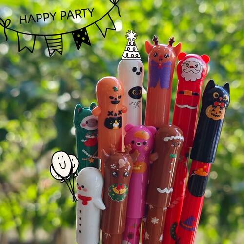 5/10pcs Christmas Halloween Cartoon Erasable Pens, Gel Pens