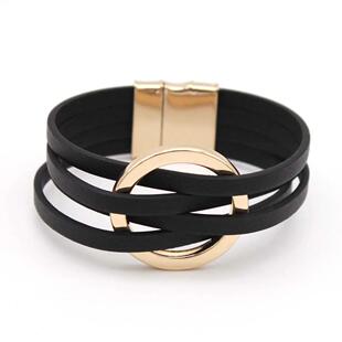 Couro Multicamadas Envo Mulheres Pulseira para Pulseiras