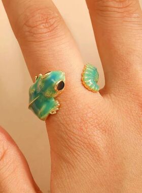 Punk Hip Hop Lizard Open Rings for Women Men Cute Metal Anim