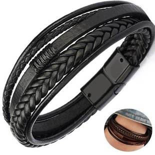 King Alloy Braided Bracelet Leather Magnetic Delysia rendy