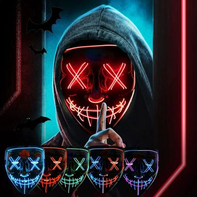 Halloween Scary Vendetta Mask Glowing Anonymous Hacker Mask