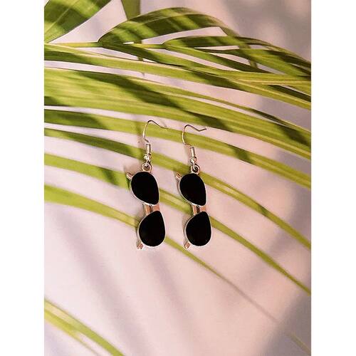New Creative Retro Design Sunglasses Pendant Earrings Set Pu