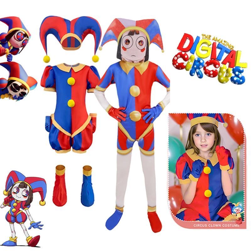 The Amazing Digital Circus Cosplay Clothing 5pcs Set with Ha