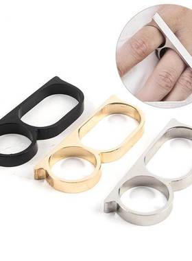 1PCS Personality Hyperbole Double Knuckle Ring For Men Two F