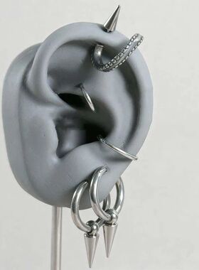 Punk Silver Color Geomeric Rive Sud Earrings for Women Gohic
