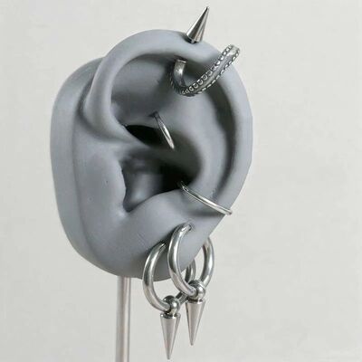 Punk Silver Color Geomeric Rive Sud Earrings for Women Gohic