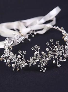 1pcs Silver-plated Hair Bands Ladies Luxury Wind White Handm