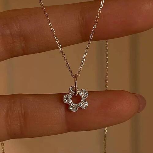New Shiny Zircon Necklace for Women Flower Heart Starburst P
