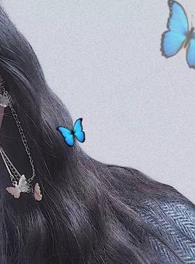 Korean girl heart cold wind super fairy butterfly earrings