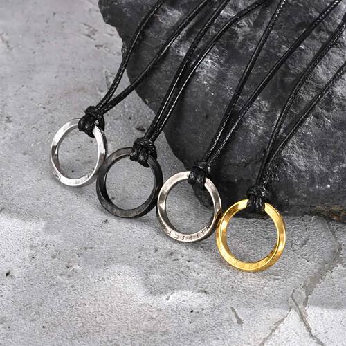 Viking Rune Mobius Pendant Necklace for Men Women, Stainless