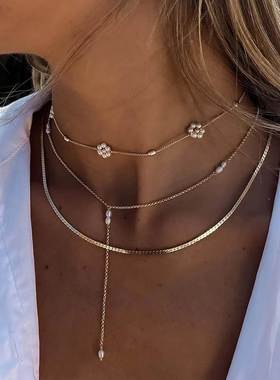 Bohemian Multilayer Handmade Flower Necklaces Vintage Choker