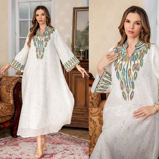Dress Women Dubai Party Kaftan Dresses Jalabiya Embroidery