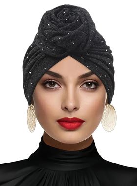 New Fashion Sequins Flower Turban Beanies Bonnet Women Chemo