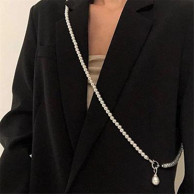 Statement Pearls Long Necklace For Women Personality Chains