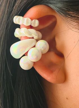 New Colorful C-Ring Earbone Clip wih No Ear Hole, Transparen