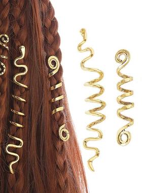 Viking Celtic Knot Hair Charms Women Snake Shape Pendant Ire