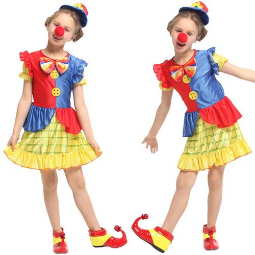 Sweet and Adorable Girls Clown Cosplay Costume for Birthday