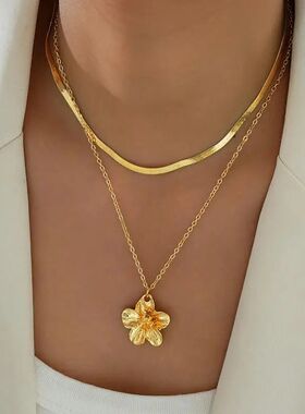 2Pcs/Se Exquisi Meal Flower Pendan Necklaces for Women Ladie