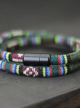 New In Men Bohemia Pulseira Corda Atrair Magentic Braclet Ad